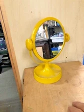 Vintage 1970s golden rod COLOR MADE IN JAPAN 7 INCH ROUND DOUBLE SIDED MAGNIFY