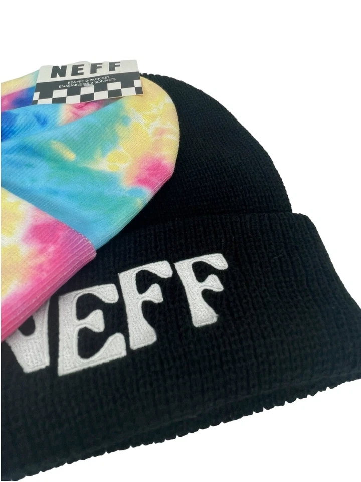 Pack de 2 sombreros Neff multi-tie-dye negros talla única Foto 2 de 4