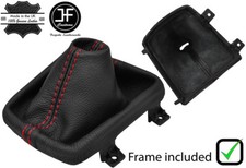 ROT NAHT LEDER HANDBUCH SCHALTSACK + KUNSTSTOFFRAHME F?R MAZDA 2 2014-2018
