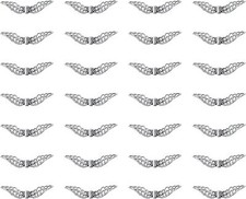 50 Pcs Angel Wing Spacer Beads Metal Cute Small Loose Charms Silver