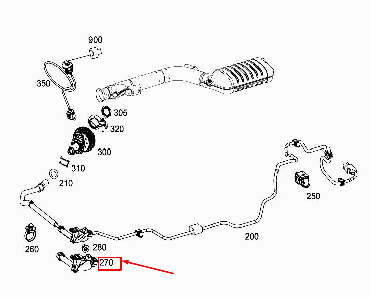 MERCEDES-BENZ E W212 Additivleitungshalterung A2124762736