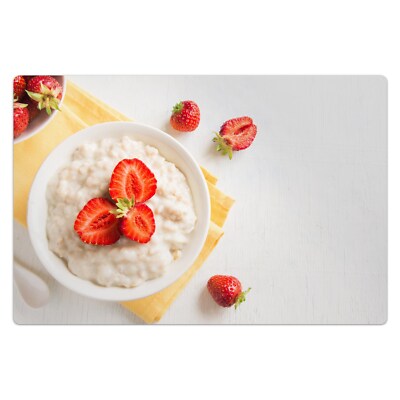 Teppich 60x90 cm Vinylmatte Bodenmatte Haferflocken mit Erdbeeren