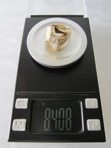1960’s MODERNIST “STRELL” 14K SOLID GOLD WHITE SAPPHIRE & DIAMOND STATEMENT RING - Picture 2 of 19