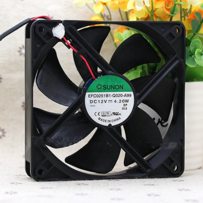 1PC SUNON EFC0251B1-Q020-A99 12V 4.20W 12CM 12025 2-wire Cooling Fan *