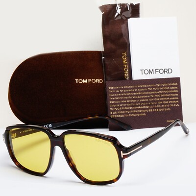 Tom Ford Sonnenbrille Anton gelb braun Schildpatt eckig FT1024 TF 1024 52E