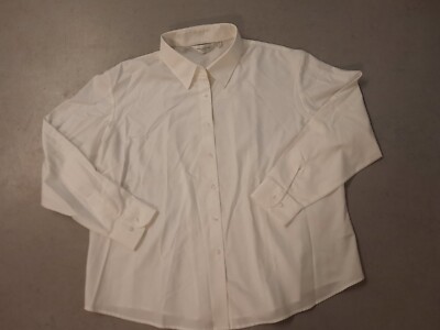 Russel Ladies Oxford Damen Langarm Bluse LA Weiss 4XL