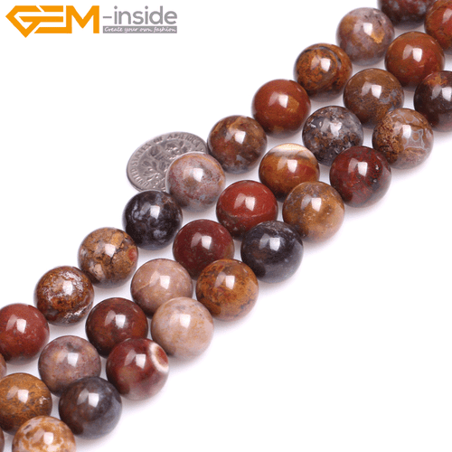 Brown Mexico Moss Agate Beads Natural Stone Beads For Jewelry Making Necklace - Picture 35 of 39
