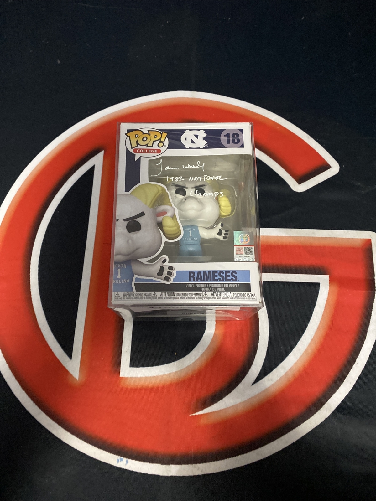 James Worthy Autographed Signed Los Angeles Lakers Inscribed National Champs UNC Funko Pop Steiner 