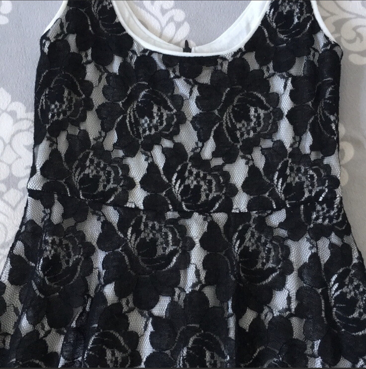 love...ady - Black & White Lace Floral Mini Dress | eBay
