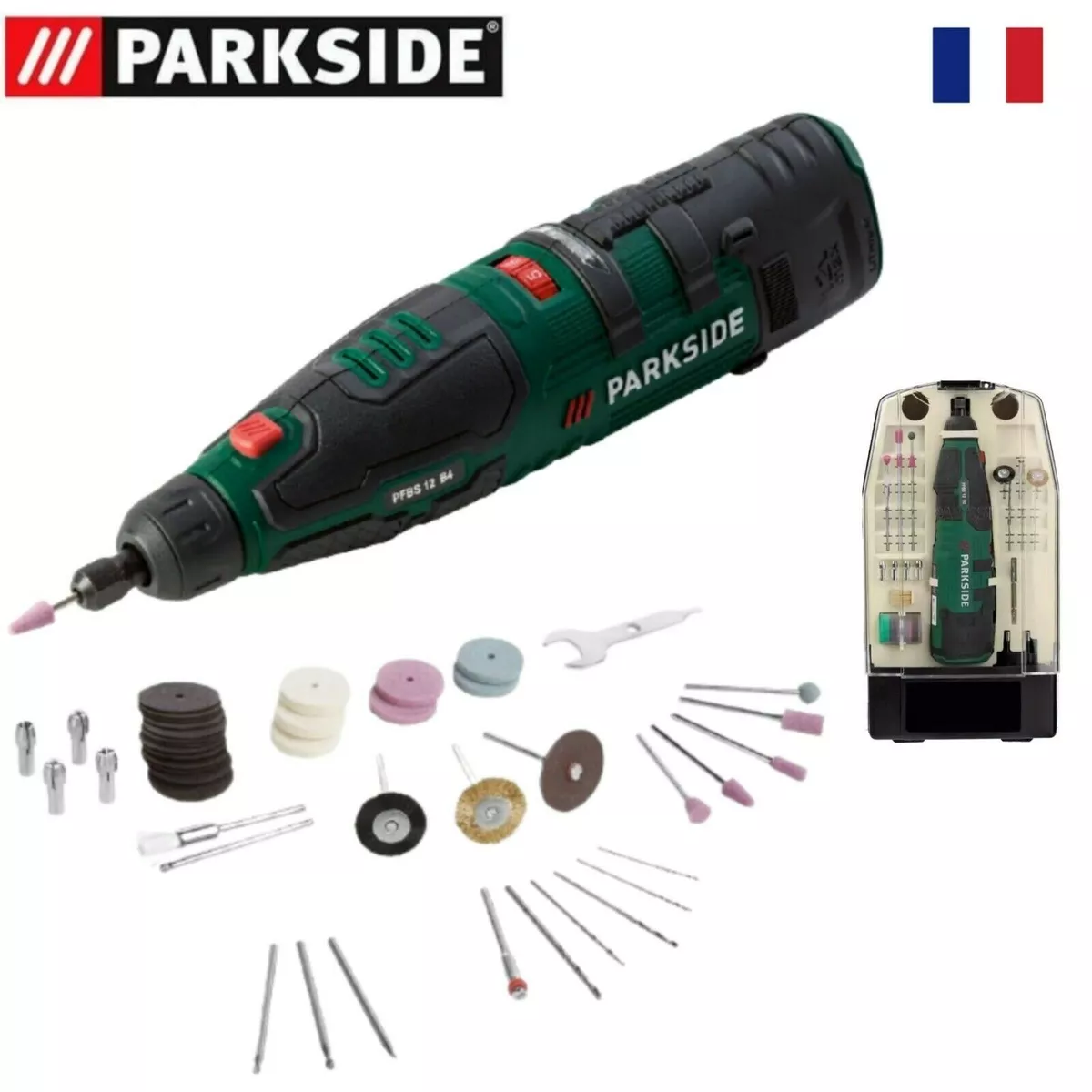 meuleuse perceuse de précision parkside + accessoires