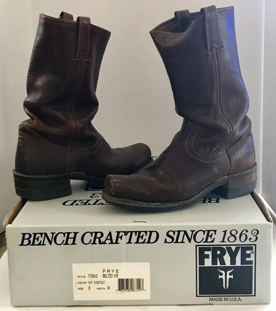 frye belted harness boots womens