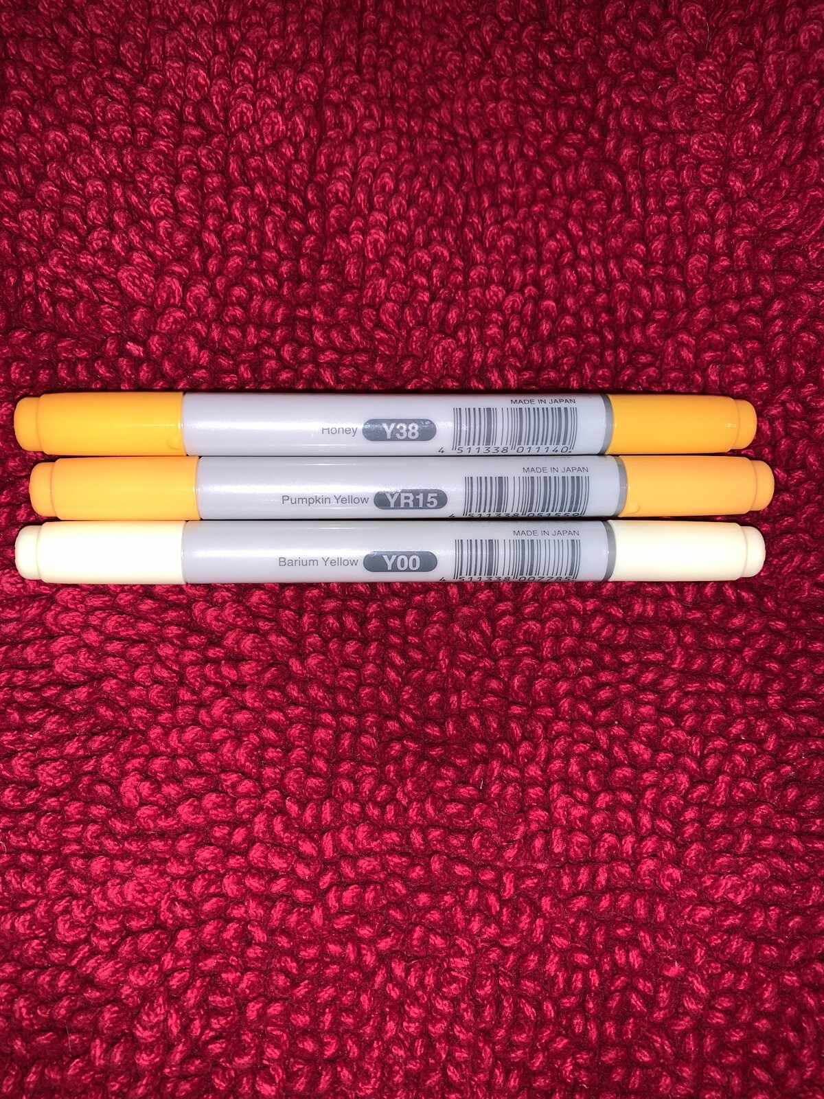 ✨3pc Copic CIAO Markers -Set Y00 Barium Yellow, Y38 Honey, YR15 Pumpkin Yellow✨