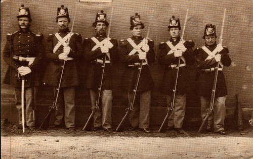 Reproduction Postcard  US Marines At US Navy Yard Washington DC 1850's