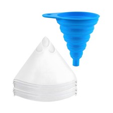 100PCS Car Paint Strainers Paper Cone with 1PC Silicone Funnel Filter, Disposabl