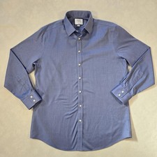 Charles Tyrwhitt Shirt Mens 17 34/35 Blue Non Iron Slim Fit Dress Shirt