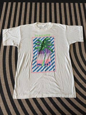 Vintage Trade Winds St. Maarten Palm Tree T-Shirt White XL 100% Cotton 90s