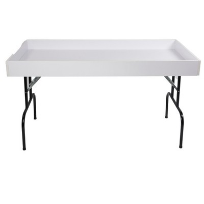 SSWBasics Large White Folding Dump Table - Durable, Portable, and Lightweight