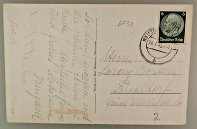 ZUGESCHRIEBENER Autograph Irmgard Krupp an Maler Lorenz Bösken 1940 (132843)