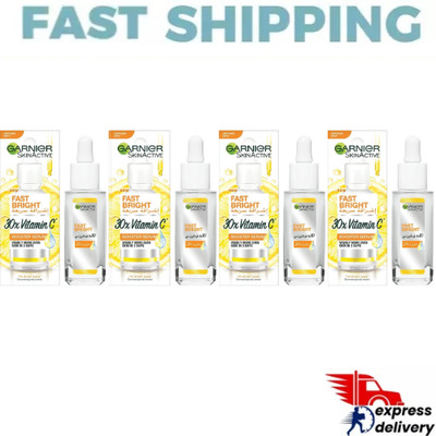 4x Garnier Skin Active Bright 30x Vitamin C Serum Anti Dark Spot