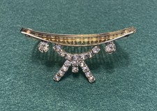 Vintage Rhinestone Hair Comb Faux Tortoise Shell Wedding Hair Decor 2 3/4" wide