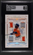 2022 PANINI FLAWLESS SHOWCASE MATERIALS SILVER #SH-YA YORDAN ALVAREZ 3/25 SGC 8
