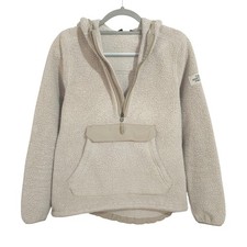 The North Face Campshire Pullover Hoodie Womens Medium Sherpa Fleece Tan Cream