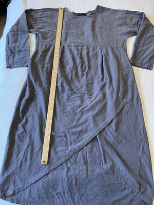 Zanzea Collection XL 100% Linen Charcoal Dress With Pockets
