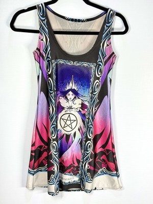 Living Dead Clothing Queen of Pentacles Tunic Skater Dress Sz XS Alt Witchy RARE