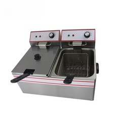 Freidora eléctrica de mesa comercial de un o dos cilindros con chuleta de pollo