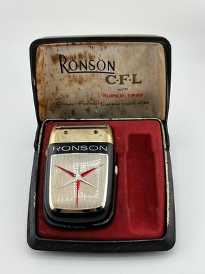 Vintage Ronson CFL Super Trim Electric Shaver w Case USA Mid Century