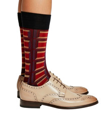 HAPPY SOCKS  Mens Red Orange Dressed Formal Wool Socks  Size UK 6-8 EU 39-42