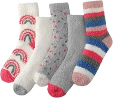 Clothirily Fuzzy Socks for Women - Cozy Slipper Socks Packs for Women, Womens Wi