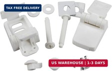 Toilet Seat Hinges Replacement Parts - White Plastic Hinge Set with Screws, Conn