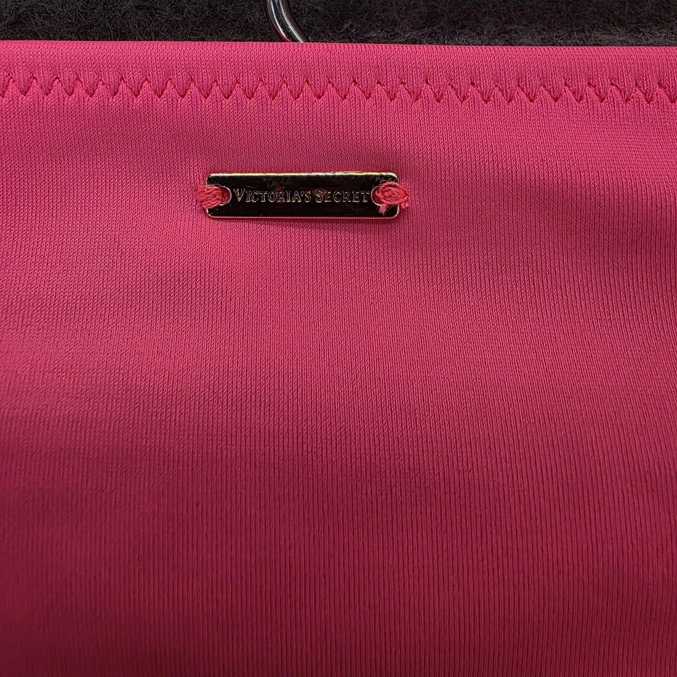 Parte inferior de bikini Victoria's Secret para mujer rosa medio con tiras ganchillo descarado Foto 4 de 4