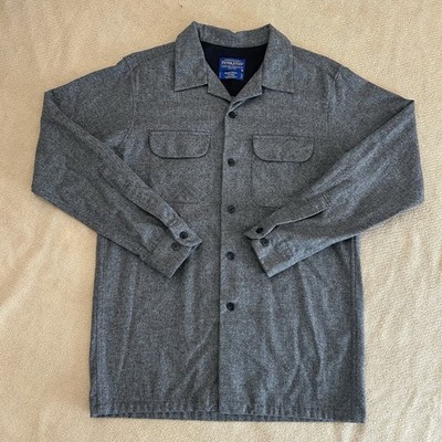 Pendleton Board Shirt Fitted Virgin Wool Camp Collar Button Up Medium