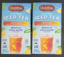 2 - 18 Count Cold Brew Black Tea Lemonade Single Serve Bags Non Gmo Caffeine