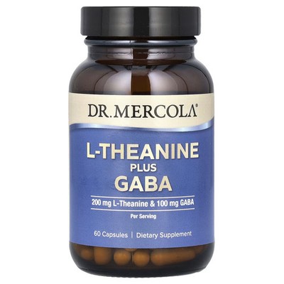 2 X Dr. Mercola, L-Theanine Plus Gaba, 60 Capsules