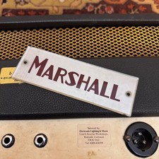 Vintage 1964 Marshall weinrot Silber Block Logo Abzeichen Verstärker Original *1960er*