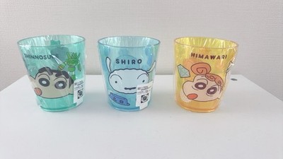 Crayon Shin-chan Plastic Cups Set of 3 Shinchan Shiro Himawari Anime Japan