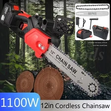 12in Mini Handheld Electric Chainsaw Cordless Chain Saw Wood Cutter Rechargeable
