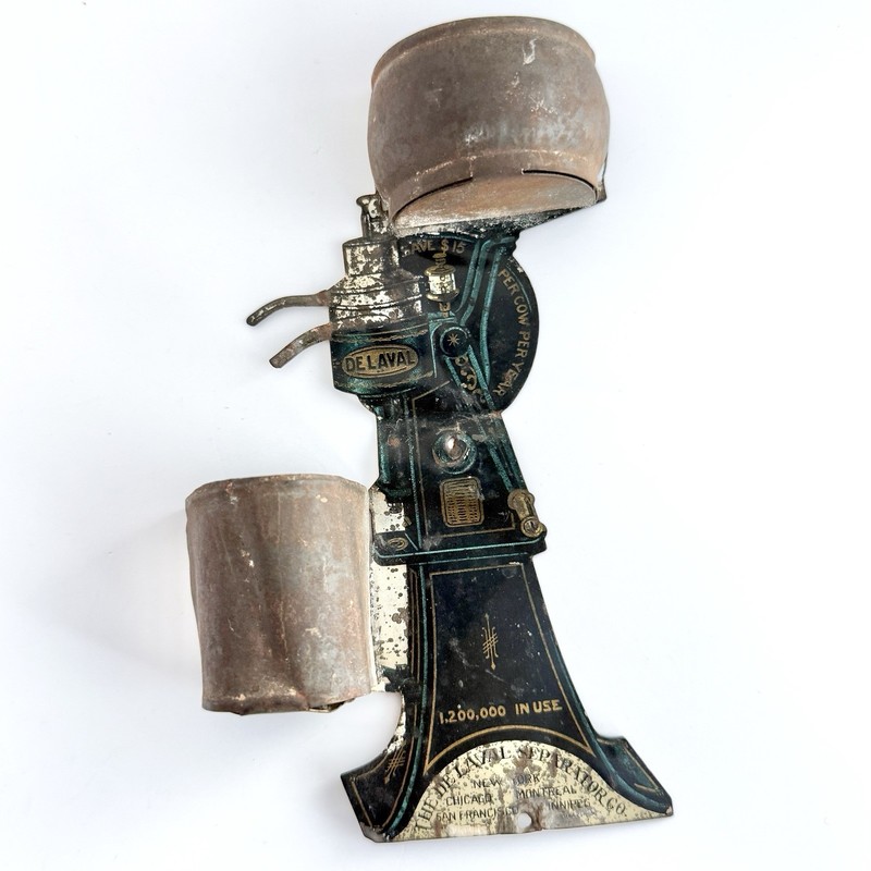 Antique DE LAVAL Cream Separator Advertising Tin Litho Match Holder