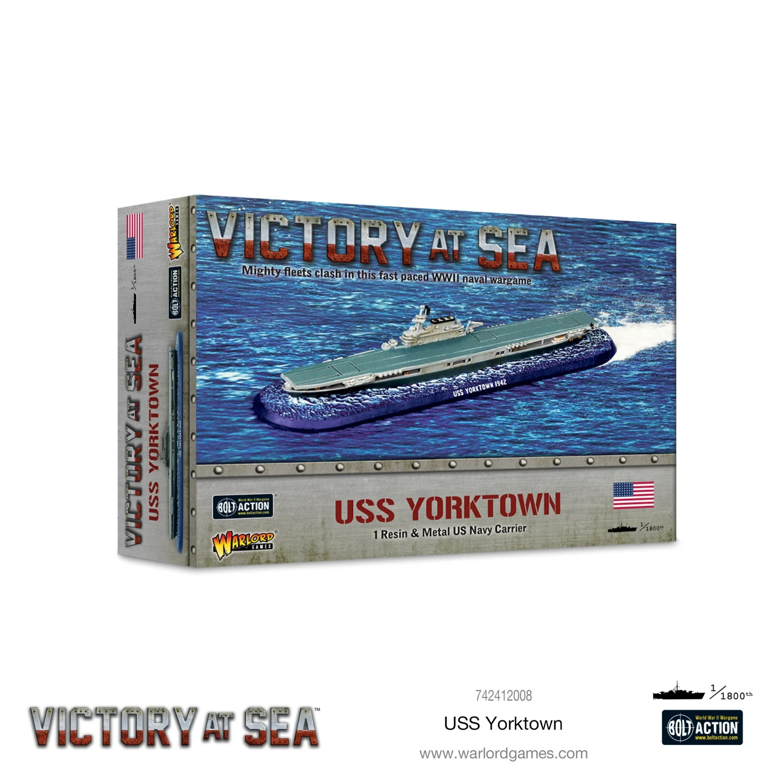 United USS Yorktown - Brand New - Warlord Games Victory At Sea Miniatures