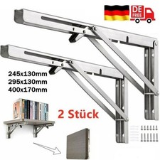2 x Klappkonsole Schwerlast Edelstahl belastbar bis 150Kg Klappregal Klapptisch