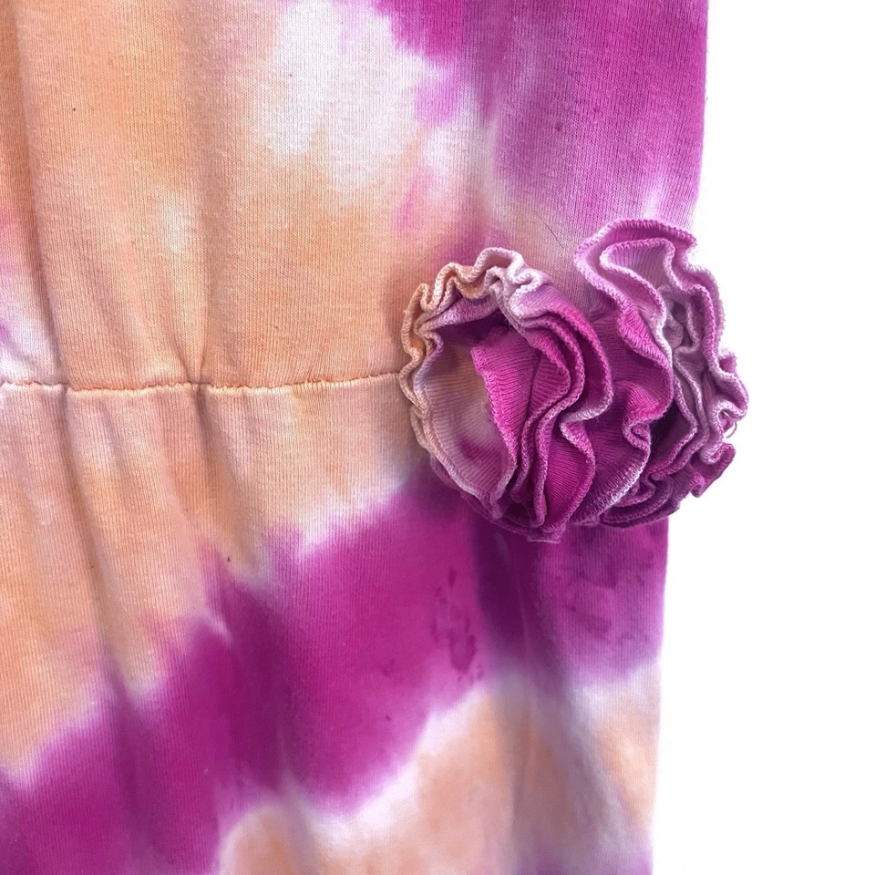 Vestido Mignone Niña Tie Dye Talla 8 Verano Fiesta Colorido Algodón Rosa y Naranja Foto 3 de 4
