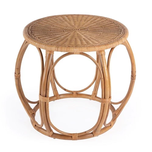 Butler Specialty Company Savannah Woven Rattan Round End Table - Natural - Picture 4 of 9