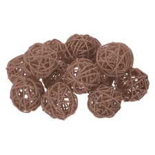 14Pcs Wicker Rattan Balls, 2 in Dia Rattan Decorative Balls, Brown