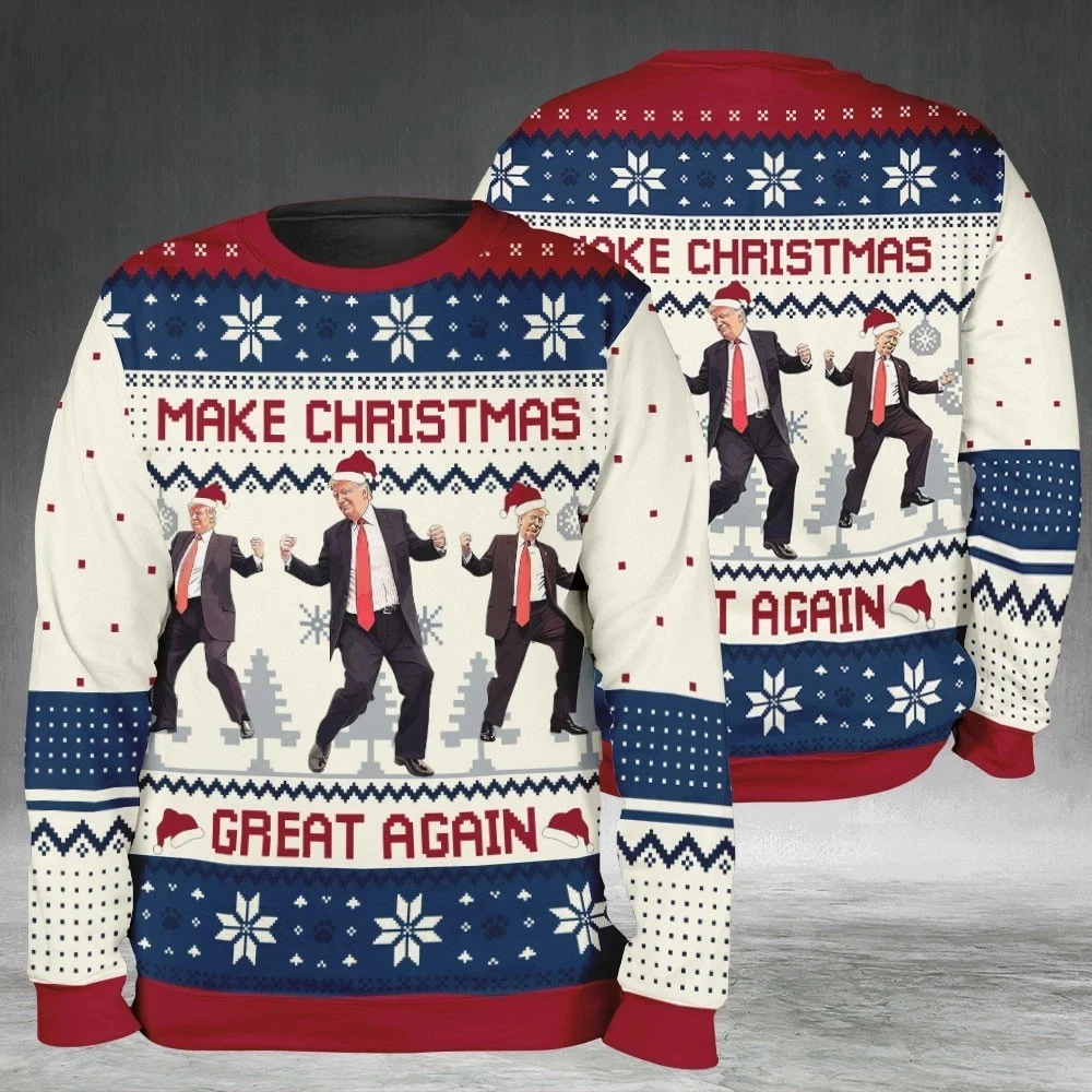 Trump Dancing Make Christmas Great Again Ugly Sweater