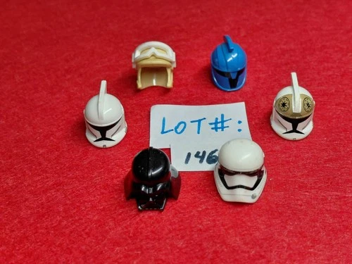 Lego Star Wars HELMET Lot of 6: Clone Trooper Mandalorian - Minifigures Lot# 146