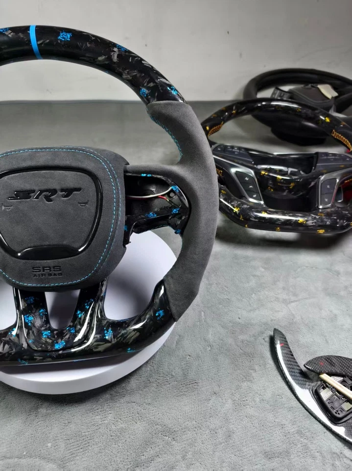 Forged Carbon fiber Steering Wheel Fit Dodge Charger Hellcat Jeep SRT8 2015+ - Image 2 of 4