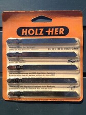 5 lames scie sauteuse Holz-Her, caoutchouc, plastique tendre, cuir, carton, etc